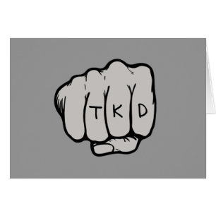 Cartão Artes marciais TKD Taekwondo - Cinza