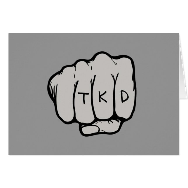 Cartão Artes marciais TKD Taekwondo - Cinza (Frente horizontal)