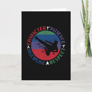 Cartão Artes marciais - Valores do núcleo do Karate