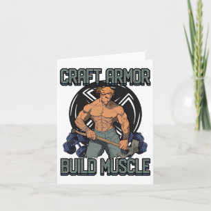 Cartão Artesanato Armor Compilação Muscular Cosplay Gym C