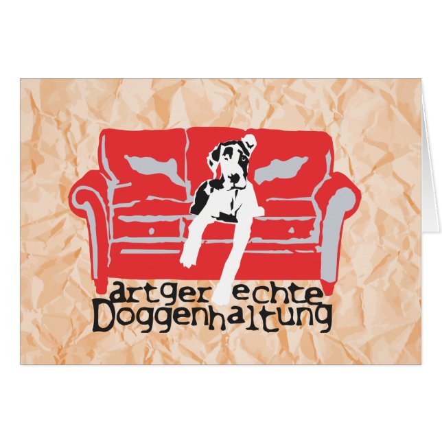 Cartão Artgerechte Doggenhaltung (Frente horizontal)