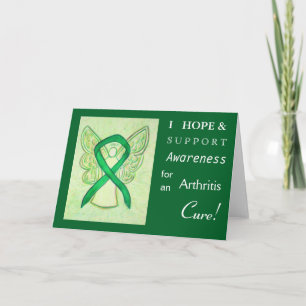 Cartão Arthritis Awareness Green Ribbon Greeting Card