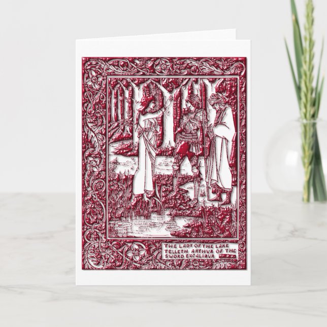 Cartão Arthur and the Lady of the Lake Greeting Card (Frente)