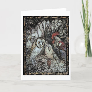 Cartão Arthur Rackham - "The Owl and the Birds" (1912) Ca
