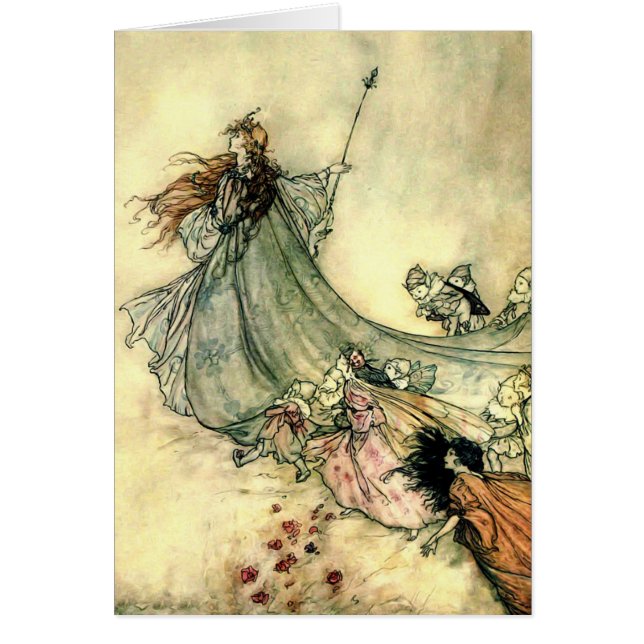 Cartão Arthur Rackham's Fairy Queen (Frente)