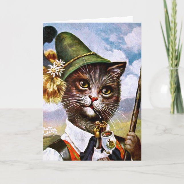 Cartão Arthur Thiele - Gato dos Alpes Bávaros (Frente)