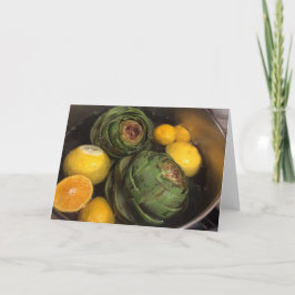 Cartão Artichokes & Recipe on Folded Greeting Card