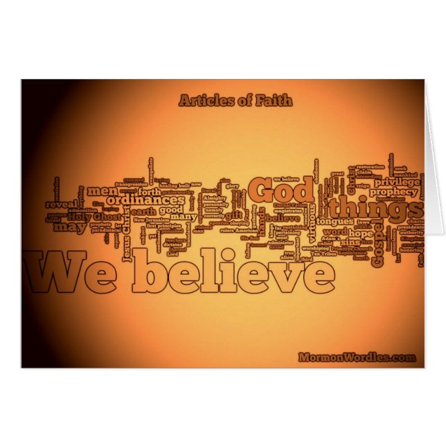 Cartão Artigos do wordle Faith (Frente Horizontal)