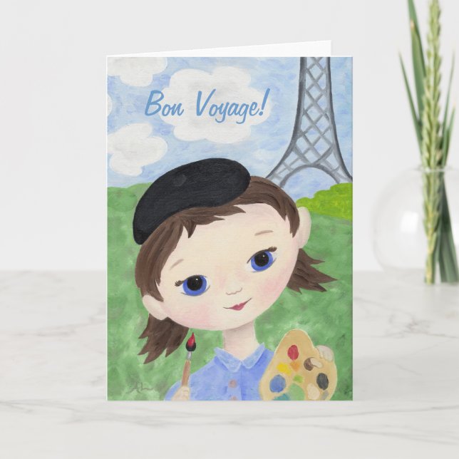 Cartão Artist Girl bon voyage card (Frente)
