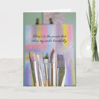 Cartão Artista Acrylices Óleos Pintor Arte Aniversário