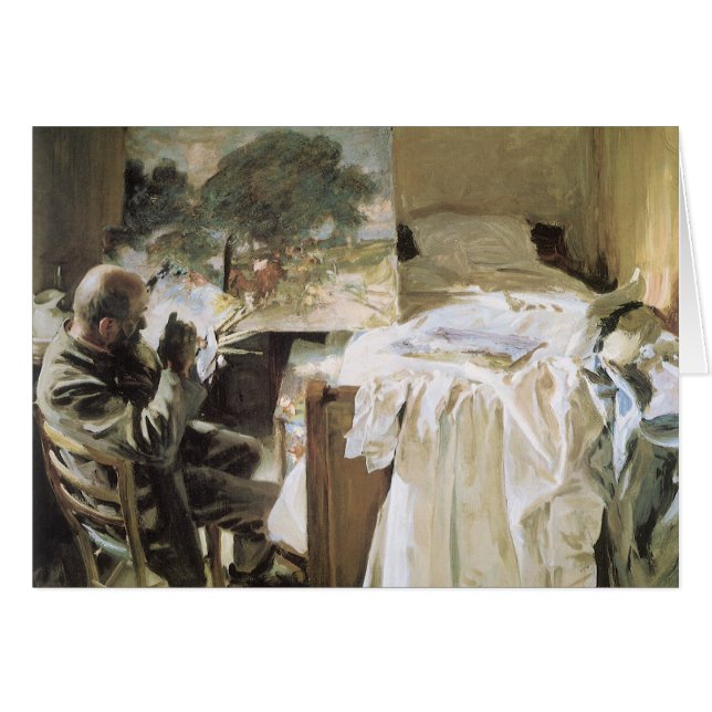 Cartão Artista em Seu Estúdio por John Singer Sargent (Frente Horizontal)