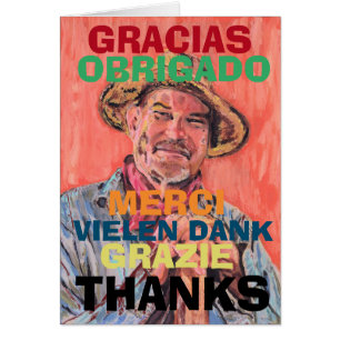 Cartão Artista, Gratidão em vários idiomas, editar text