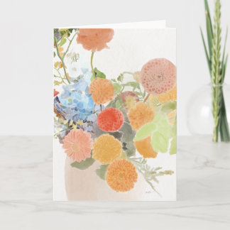 Cartão Artistic Floral Watercolor Card