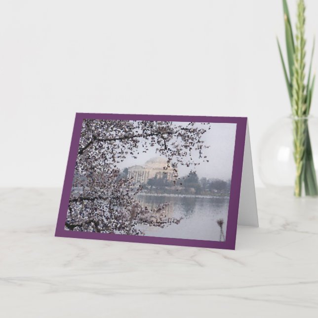 Cartão Artistic view of Cherry Blossoms at Tidal Basin (Frente)