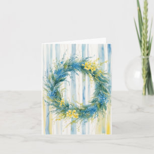 Cartão Artística Watercolor Wreath Ucraniano - Cores de B