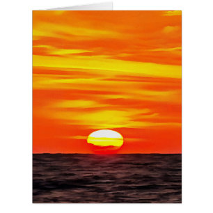 Cartão Artístico Laranja Egeu Sunset Akyaka