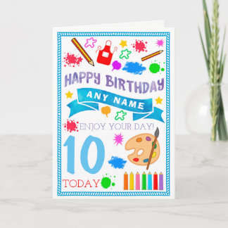 Cartão Arts & Crafts Painting Personalised Birthday Card
