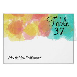 Cartão Artsy Gouache Watercolor Table Number