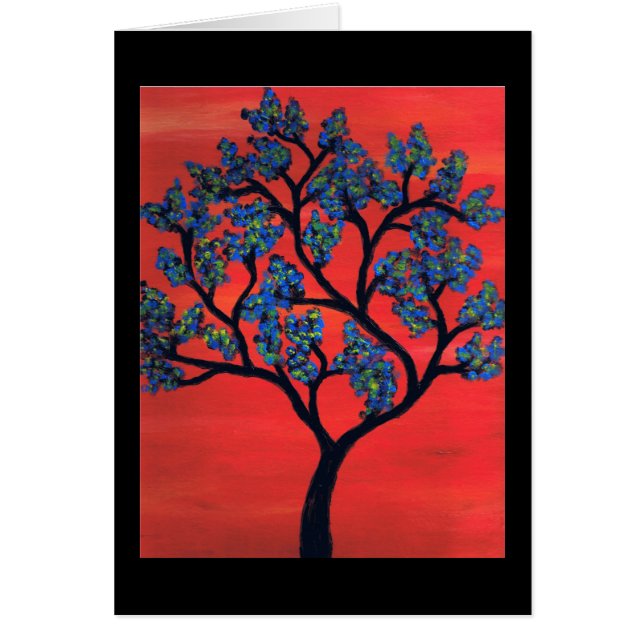 Cartão Árvore azul (Frente)