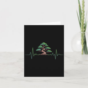 Cartão Árvore bonsai batimento cardíaco amante da naturez