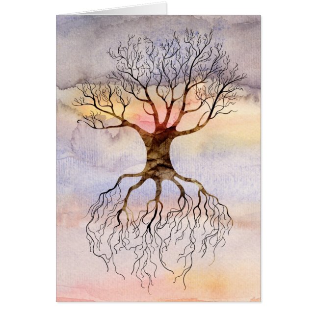 Cartão Árvore contra o céu (Frente)