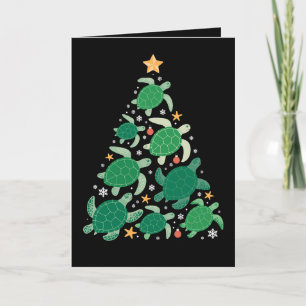 Cartão Árvore da Tartaruga Marinha do Natal Estrela Estre
