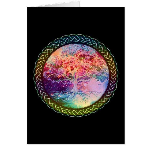 Cartão Árvore da tranquilidade da vida (Frente)