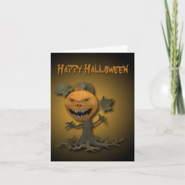 Cartão Árvore de Abóbora Feliz Halloween