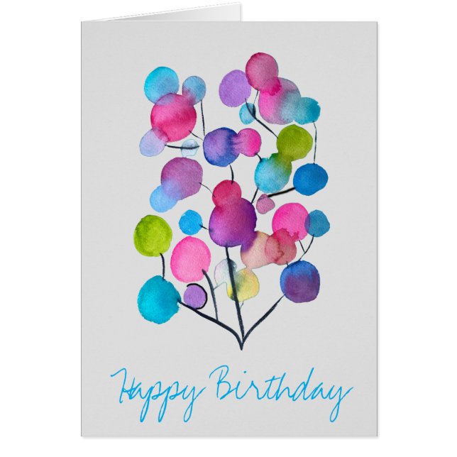 Cartão Árvore de abstrato cor-de-rosa-branca (Frente)