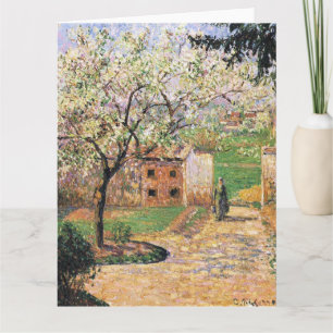 Cartão Árvore de ameixa de flores, Eragny Camille Pissarr