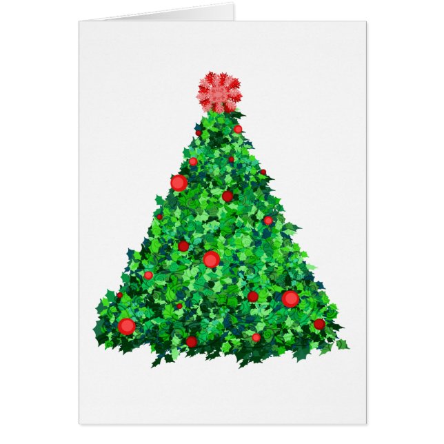 Cartão Árvore de azevinho (Frente)