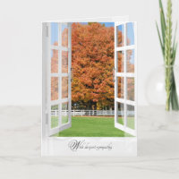 Árvore de Carvalho de outono em simpatia de janela