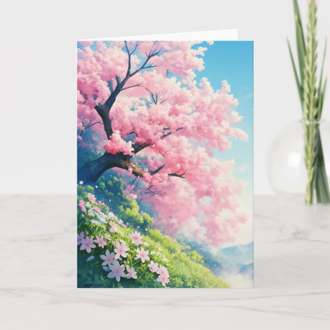 Cartão Árvore de Cerejeira Japonesa (Frente)