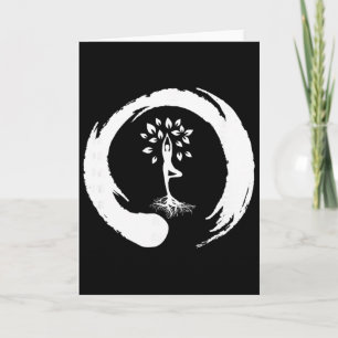 Cartão Árvore de Ioga da Vida Meditação Yin Yang