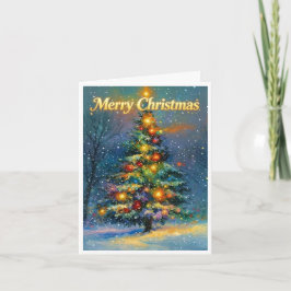 Cartão Árvore de Natal alta com Feliz Natal