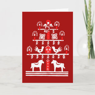 Cartão Árvore de Natal branca branca, branca e festiva, b