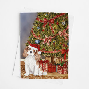Cartão Árvore de Natal Cavalier King Charles Spaniel