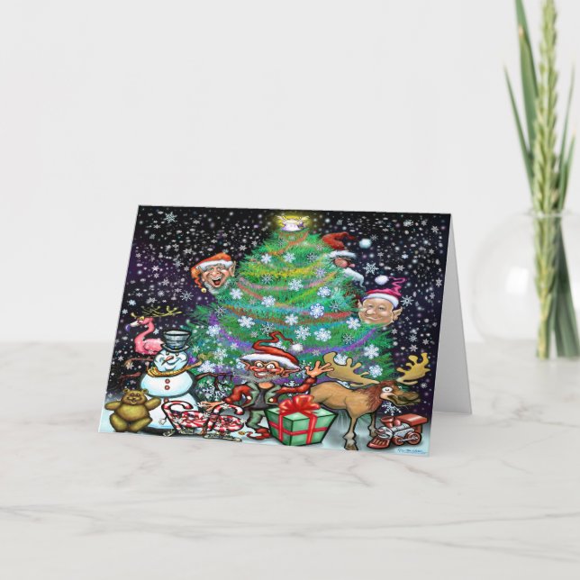Cartão Árvore de Natal com Enfeites (Frente)
