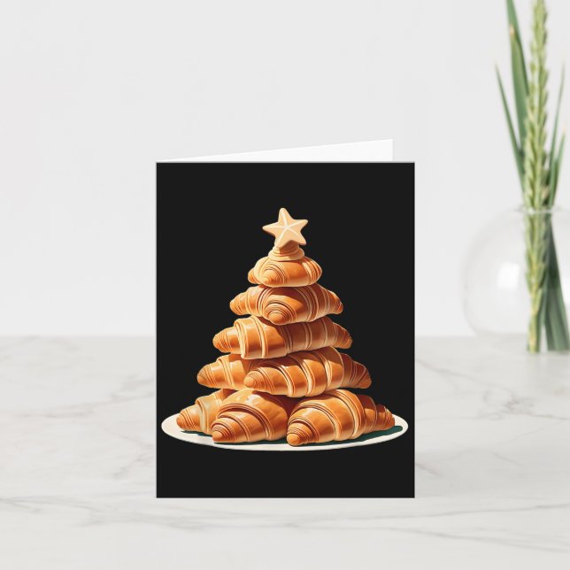 Cartão Árvore de Natal Croissant (Frente)