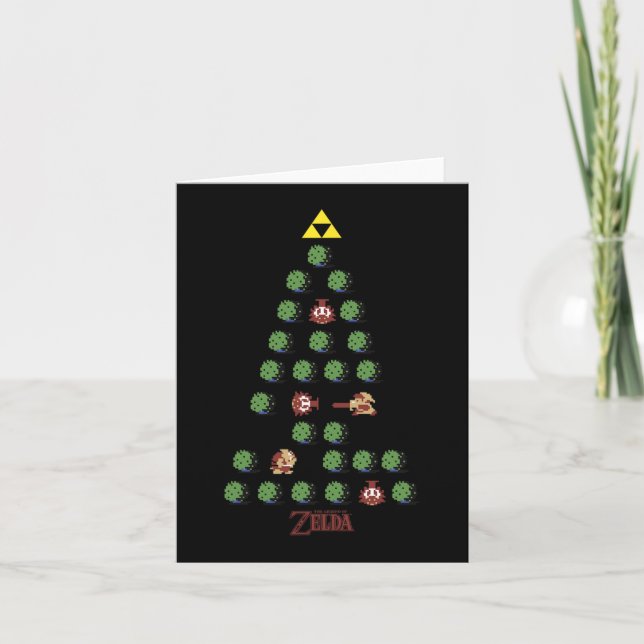 Cartão Árvore de Natal de 8 bits (Frente)