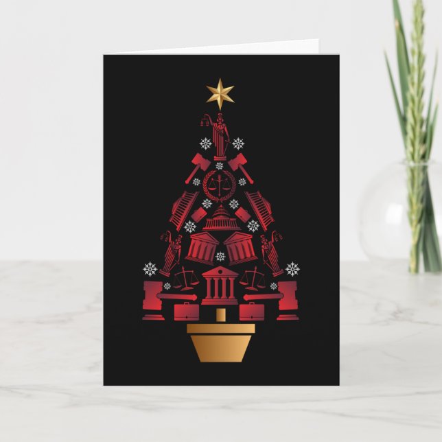 Cartão Árvore de Natal de Advogado Advogada (Frente)