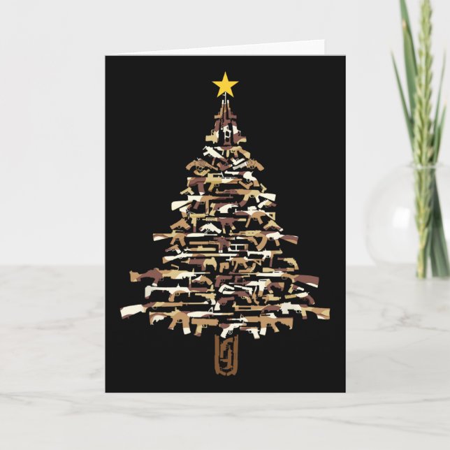 Cartão Árvore de Natal de Armas - Impressão Camo Presente (Frente)