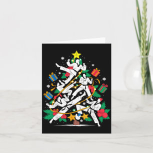 Cartão Árvore de Natal de Artes Marciais Caratê Taekwondo
