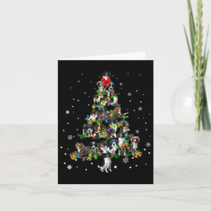 Cartão Árvore de Natal de Cão Sprollie Bonito Dão Xmas T