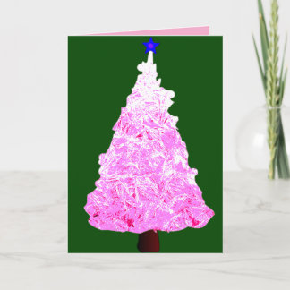 Cartão Árvore de Natal de Cristal Rosa