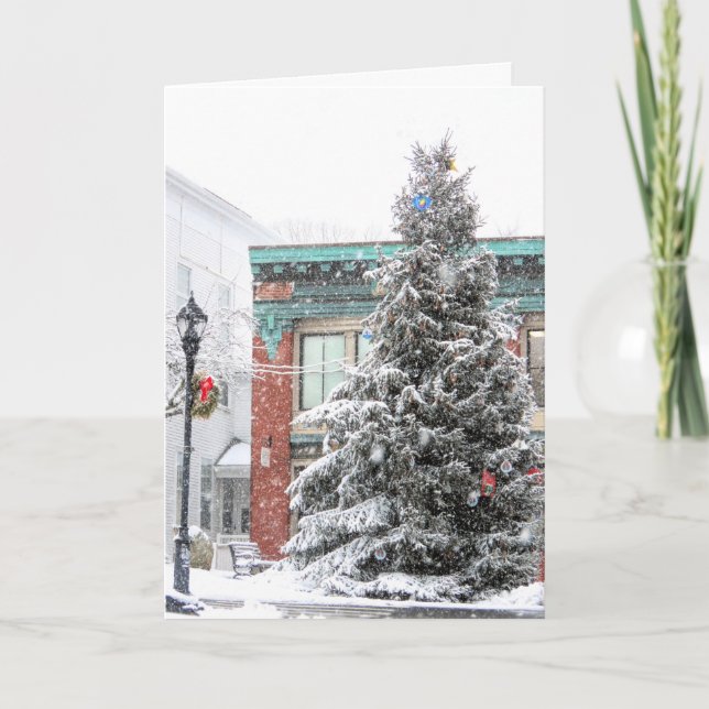 Cartão Árvore de Natal de Plymouth MÃE (Frente)