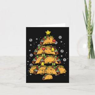 Cartão Árvore de Natal de Taco Comida Mexicana Xmas