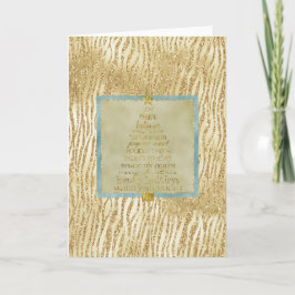 Cartão Árvore de Natal de Zebra Dourada Glam Glitter