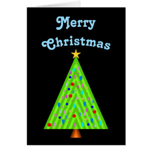 Cartão Árvore de Natal decorada + Feliz Natal