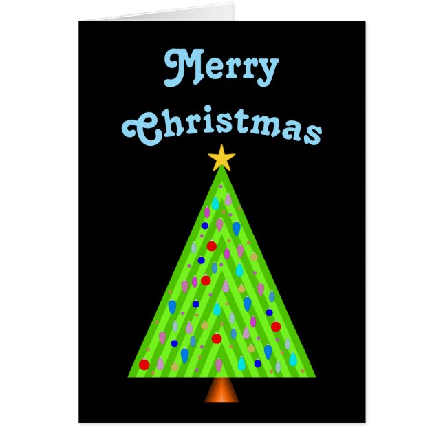 Cartão Árvore de Natal decorada + Feliz Natal (Frente)